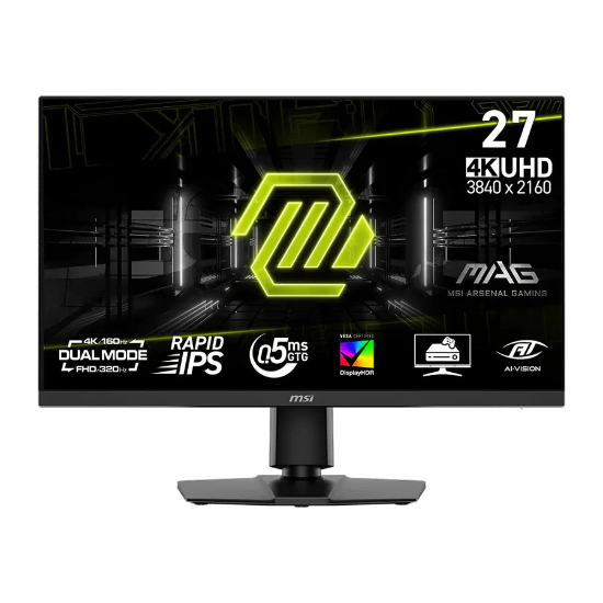 MSI MAG 272URDF E16 27" Dual Mode 160Hz 4k/320Hz FHD Refresh Rate, 0.5ms Response Time, HDMI 2.1, IPS Flat Gaming Monitor - Black