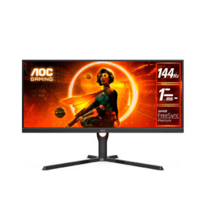 AOC U34G3XM 34" WQHD(3440 x 1440), 144Hz Refresh Rate, 1ms Response Time, VA Flat Gaming Monitor - Black