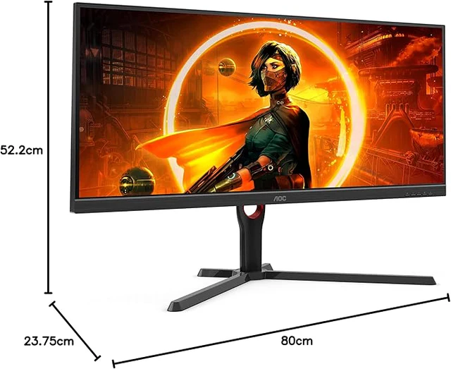 AOC U34G3XM 34" WQHD(3440 x 1440), 144Hz Refresh Rate, 1ms Response Time, VA Flat Gaming Monitor - Black - Image 3