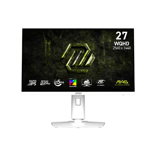 MSI MAG 274QRFW X32 27" WQHD (2650 x 1440), 320Hz Refresh Rate, 0.5ms Response Time, HDMI 2.1, IPS Flat Gaming Monitor - White