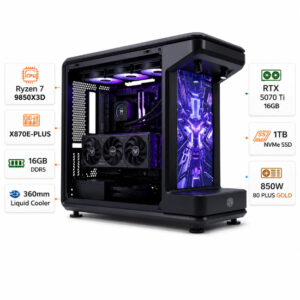 Custom Gaming PC AMD Ryzen 7 9850X3D, RTX 5070 Ti 16GB, 16GB DDR5 RAM, 1TB SSD, Windows 11 Pro