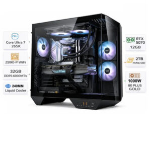 Custom Gaming PC Ultra 7 265K, RTX 5070 12GB, RAM 32GB DDR5, 2TB NVMe SSD, Windows 11 Pro