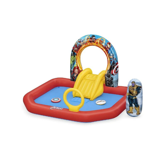 BESTWAY 2.11M X 1.98M X 1.25M AVENGERS ASSEMBLE PLAY CENTER (1 pool, 2 inflatable disks, 1 bop bag, repair patch.) Age 2+ / 98800