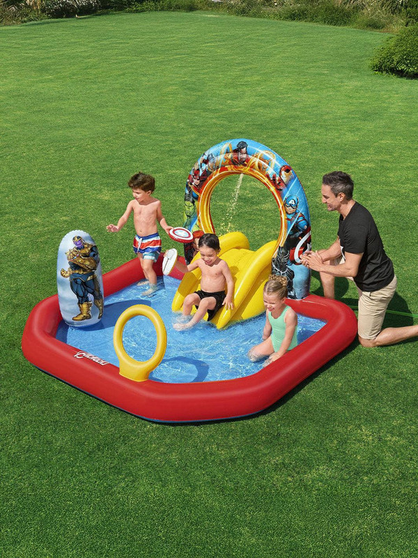 BESTWAY 2.11M X 1.98M X 1.25M AVENGERS ASSEMBLE PLAY CENTER (1 pool, 2 inflatable disks, 1 bop bag, repair patch.) Age 2+ / 98800 - Image 2