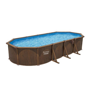Bestway 7.32m x 3.66m x 1.32m Oval Pool Set (One Pool, Sand Filter Pump(220-240V),Skimmer,Safety Ladder,Cover,Ground Cloth,ChemConnect Dispenser,Delivered on Pallet) 561CW (Installation Not Included)