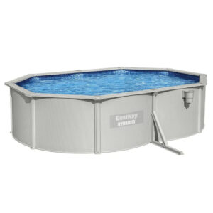 Bestway 5.00M X 3.66M X 1.22M OVAL POOL SET (One Pool, Sand Filter Pump(220-240V),Skimmer,Safety Ladder,Cover,Ground Cloth,ChemConnect Dispenser,Delivered on Pallet) 56586 (Installation Not Included)