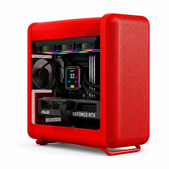 Custom Gaming PC Intel Core Ultra 5 245KF, RTX 5060 Ti 16GB, 16GB DDR5 6000MT/s RAM, 1TB SSD, Windows 11 Pro - Red