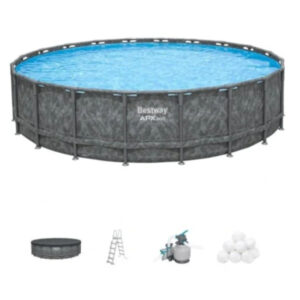 Bestway 6.71m x 1.32m Round Pool Set (One Pool, Sand Filter Pump(220-240V), Ladder, Cover, Polysphere) 561JZ (Installation Not Included)