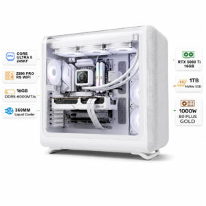 Custom Gaming PC Intel Core Ultra 5 245KF, RTX 5060 Ti 16GB, 16GB DDR5 6000MT/s RAM, 1TB SSD, Windows 11 Pro - White