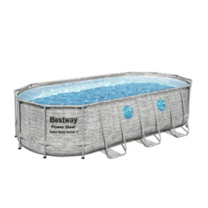 Bestway 5.49M X 2.74M X 1.22M OVAL POOL SET (Contents:One Pool, Filter Pump(220-240V), Ladder, Cover, ChemConnect Dispenser, Compatible with Cartridge 58012(III)220-240V) 56716 (Installation Not Included)