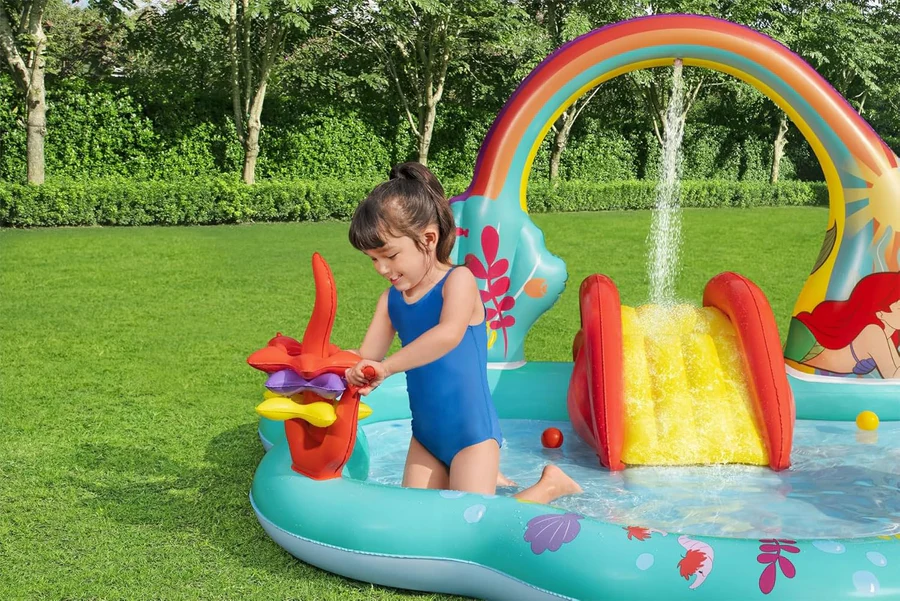 BESTWAY 2.21M X 1.93M X 1.17M PLAY CENTER (Contents: 1 pool, 3 star rings, 6 play balls, repair patch.) Age 2+ / 91097 - Image 2