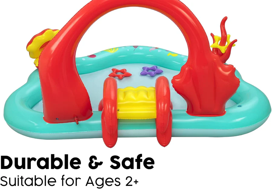 BESTWAY 2.21M X 1.93M X 1.17M PLAY CENTER (Contents: 1 pool, 3 star rings, 6 play balls, repair patch.) Age 2+ / 91097 - Image 6